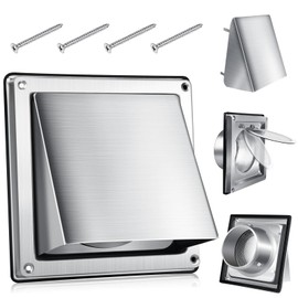 5 Inch Metal Dryer Vent Cover External Extractor Wall Vent Cushioned Stainless Steel Outdoor Dryer Vent Cover Outside Airflow Vent Replacement Hood