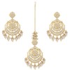 Aheli Kundan Studded Beaded Chanbali Earrings Maang Tikka Indian Traditional