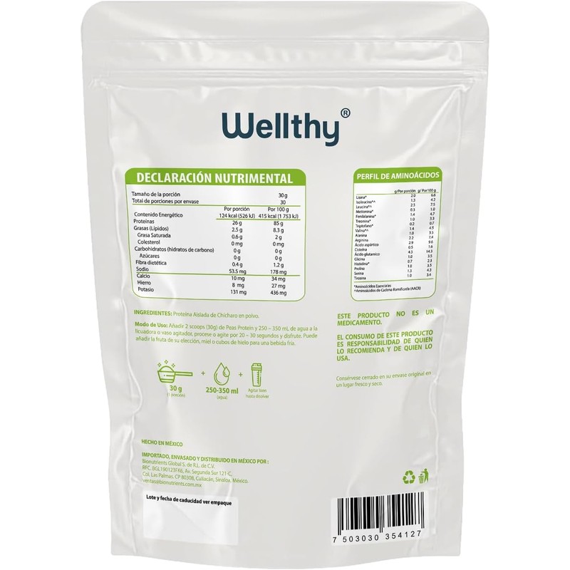 Wellthy Vegan Protein Powder - 25g Plant Based Protein, Gluten-Free