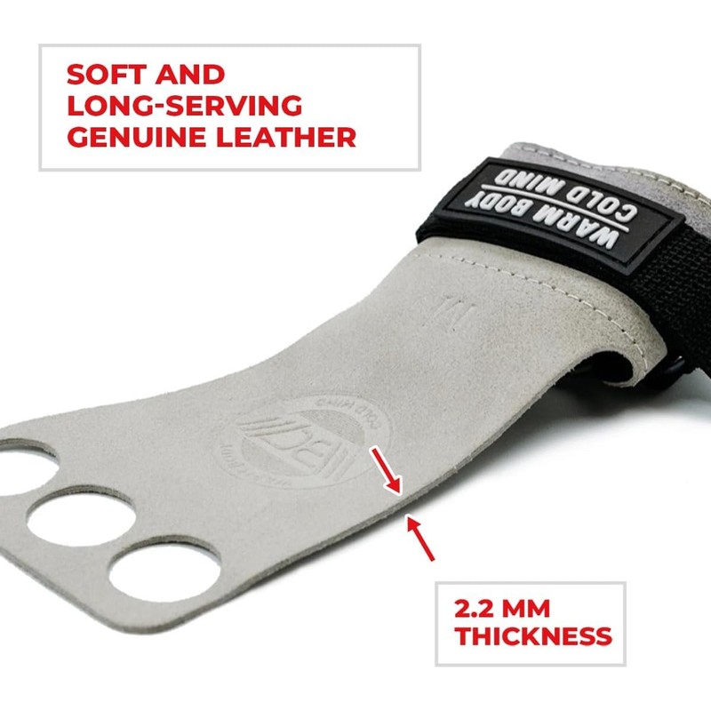 WARM BODY COLD MIND Leather Hand Grips - 3 Finger,