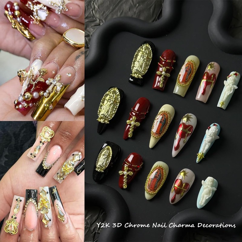 72PCS Gold Nail Charms