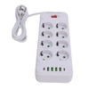 8 Way Power Strip USB C European Socket Desk Wall