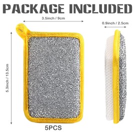 Meriviva Washing Up Sponges, Double Sided Washing Sponges for Dishes Multi-Purpose Absorbent Sponge Kitchen Dishcloth for Kitchen Dishwashing Cleaning Tool (5 pcs)