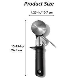Ice Cream Scoop Stainless Steel Fruit Scoop | Multi-Purpose Stainless Steel Scoop with Easy Squeeze Trigger | Perfect for Ice Cream, Melon, Cookie Dough, & Meatballs | Durable & Ergonomic Design