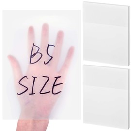 Gueevin 100 Sheets 6.8 x 9.8 Inch Transparent Sticky Notes, Extra Large Clear Self Sticky Notes, 2 Pads Waterproof Jumbo Translucent Paper, Office Supply(Blank Style)