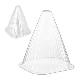 Relaxdays Plant Hat, Set of 10, Snail Protection, Frost Protection, H x W x D: 22 x 19 x 19 cm, Plastic Plant Hat, Transparent