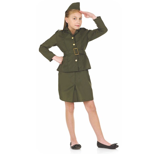 WW2 Army Girl costume : size Xtra Large 10-12 years