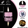 Eywamage Pink Flameless Wax Tealights with Remote Timer, Flickering LED
