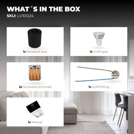 Ledvion - LED surface-mounted spotlights, round, dimmable, 5 W, 2700 K, black, ceiling light