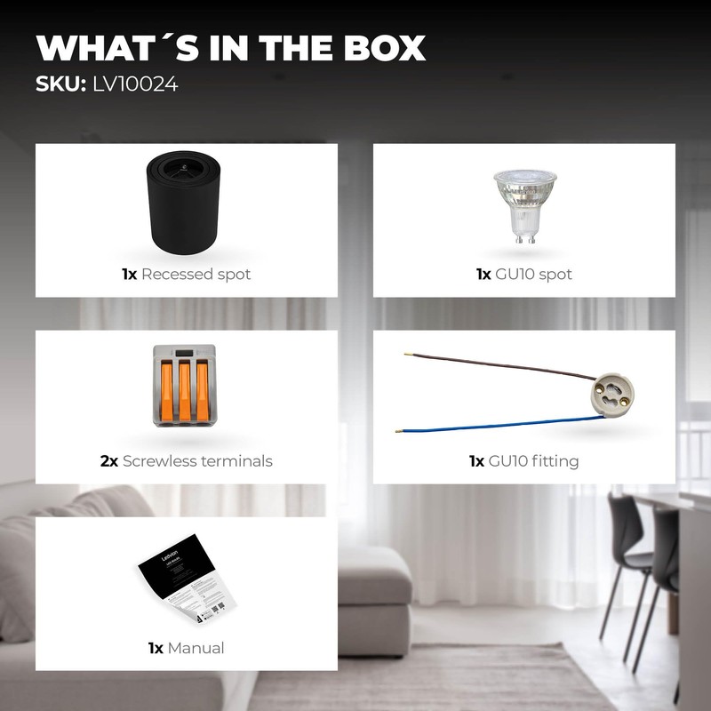 Ledvion - LED surface-mounted spotlights, round, dimmable, 5 W, 2700