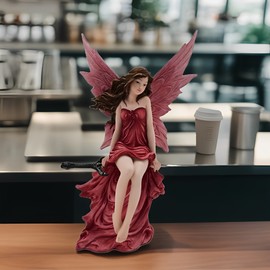 10.25"H Fairy on Flying Sword Figurine Ornament Home Decor Unique Gift