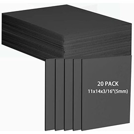 20 Pcs Black Foam Board 14 x 11 inch Foam Core Board Black Poster Board 3/16" Thick Foam Backing Boards for Crafts Poster Making Art Presentations