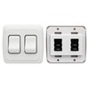 Double SPST On-Off Switch with Bezel, 12V Light Switch for