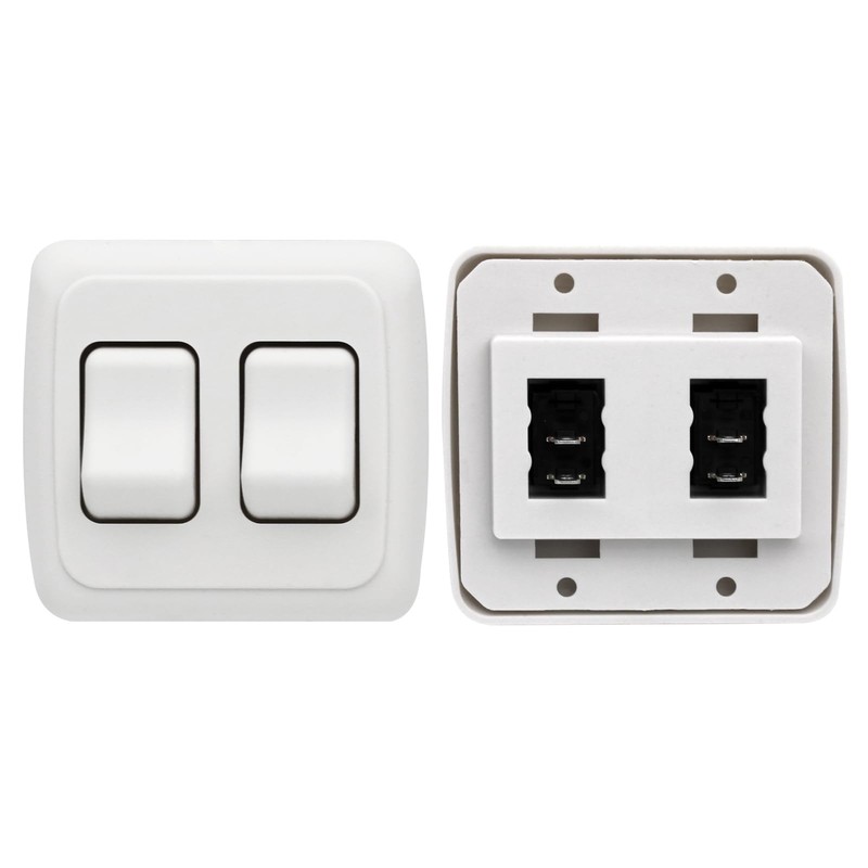 Double SPST On-Off Switch with Bezel, 12V Light Switch for
