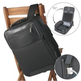 180 degree open laptop backpack 1P USB charging business trip student bag Black