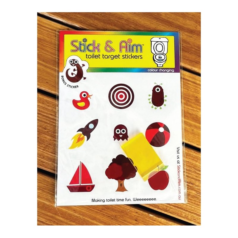 Colour Changing Toilet Target Stickers Kids Pack with Sticker Applicator