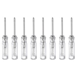sourcing map 8Pcs PH0 Mini Phillips Screwdriver 1.5mm Magnetic Cross Head 45mm Length for Small Appliances Repairs, Transparent