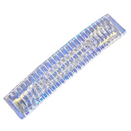 Hair Barrette Dichroic Glass SMALL 2.5" 65mm - Clear Teal Ice Blue Aquamarine Moonstone Aqua Opal Striped Reed Slide Clip Hair Accessories
