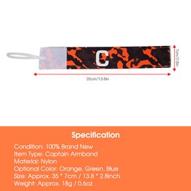 Brazalete de capitán, de nailon, elástico para capitán de fútbol (naranja) Accesorios De Fútbol Banda Capitan Futbol Banda Elástica De Capitan Para Futbolistas Gafete Capitan