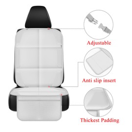 Meolsaek Protector de asiento de coche para vehículos sin impresiones, protector de asiento de coche de piel duradero para asiento de coche infantil, almohadilla gruesa de protección del asiento