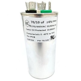 CBB65 70+10uF±6% 70/10 MFD 370/440 VAC Dual Run Circular Start Capacitor for Condenser Straight Cool or Heat Pump Air Conditioner