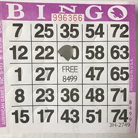 American Games Pushout Bingo Cards (500 ct)-Select Color Below (Purple)