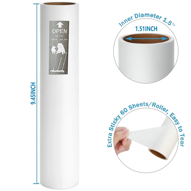 Criblor 5 Pack 9.45 Inch Wide Large Lint Roller Refills