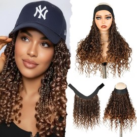 Headband Soft Box Braids, Add Loose curls in the Middle and Ends, More Fluffy and Full Boho Box Braids To Be Worn with a Hat for Women Glueless(18" T30#)