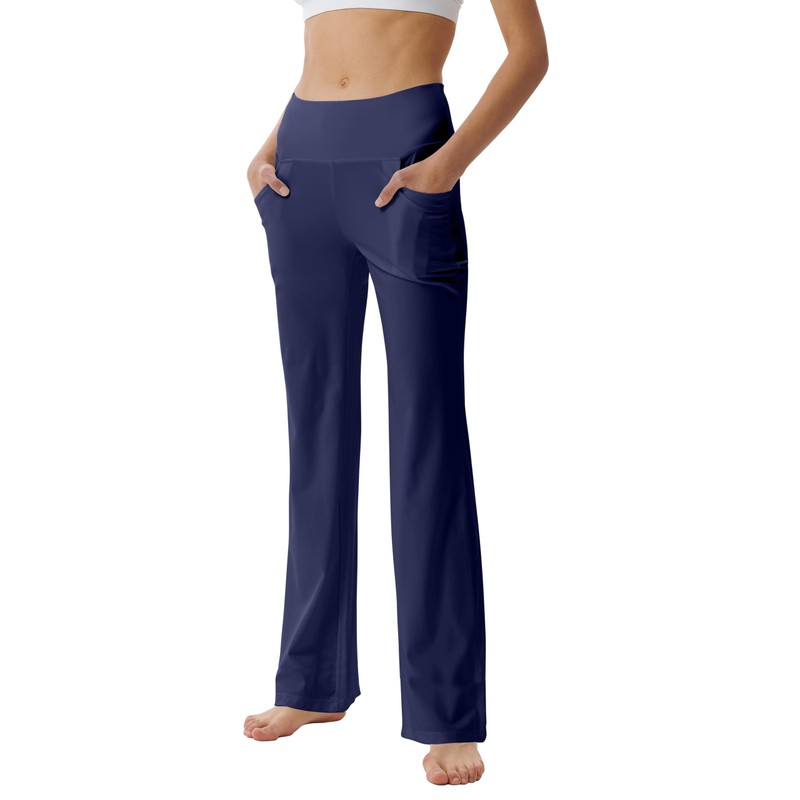 LaiEr Women's Bootcut Yoga Pants with Pockets, High Waist Flared