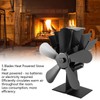 Wood Stove Fan 5 Blades Fireplace Fan Heat Powered Stove