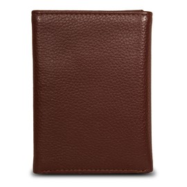 Nautica Men's Trifold Wallet | RFID Blocking Protection | ID Window | Card Slots | Leather | Durable, Pop Color Tab-Tan, One Size