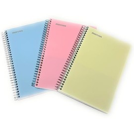 Mintra Office Durable Spiral Notebook - 2 Subject (Junior Size 3pk (6.5in x 9.5in), Arctic Ice, Sun Yellow, Spring Pink)