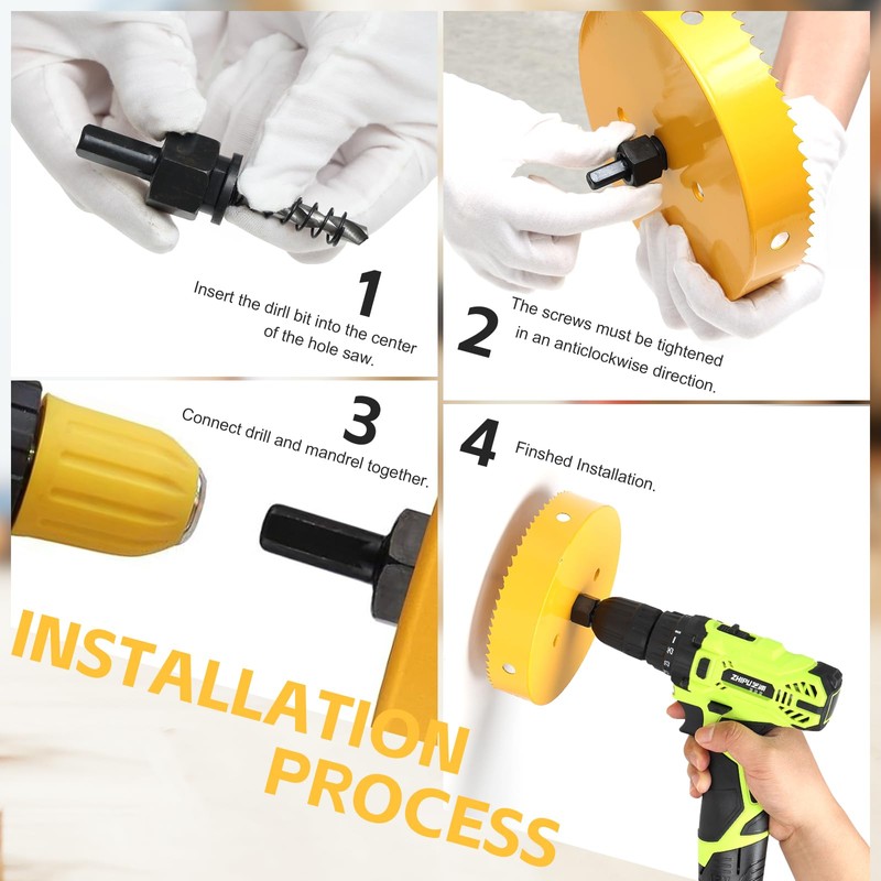 90mm Hole Saw, HSS Bi-Metal Hole Cutter with Drill Bit