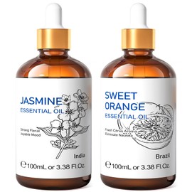 HIQILI HIQILI Jasmine Essential Oil and Sweet Orange Essential Oil, 100% Pure Natural for Diffuser - 3.38 Fl Oz
