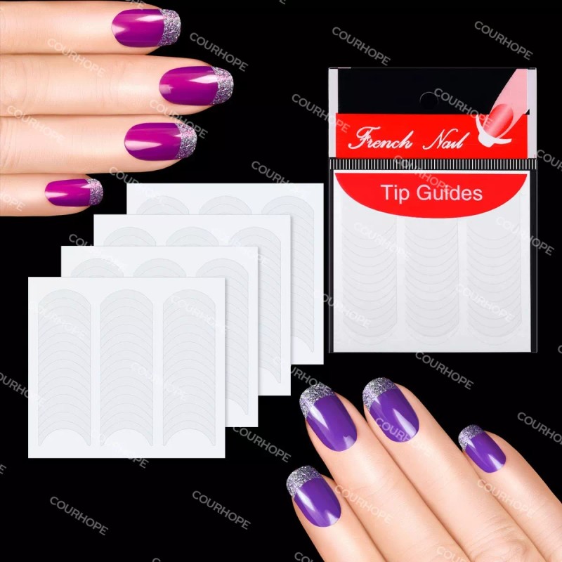 Courhope Pegatinas Para Uñas Press On Stickers Uñas Francesa 1368