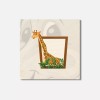 Unbranded Giraffe In Wooden Frame Animal 4'' X 4'' Square