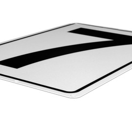 Kichwit Metal House Numbers Address Sign Reflective Aluminum Mailbox Number, 10 x 7 Inches, Number 7