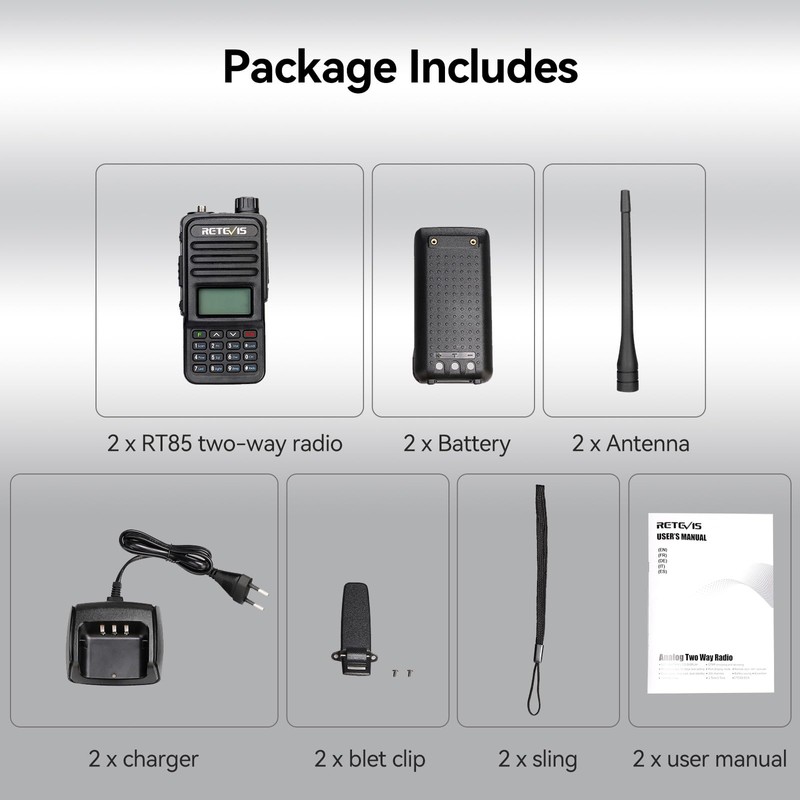 Retevis RT85 Ham Radios Long Range,High Power Walkie Talkies,Dual Band