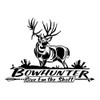 Bowhunter Mule Deer Hunting Automotive Window Decal (Black)