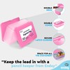 Enday Pencil Box Pink, Large Capacity Plastic Double Deck Box