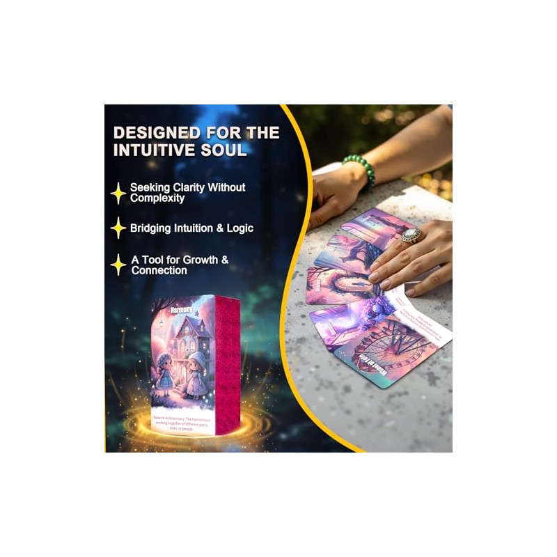 Pink Tarot Oracle Lenormand Cards for Beginner Unique Trinity Divination