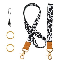 AIMASTZ Cow Print Lanyard For Keys, Wrist Strap And Neck Lanyards For Women Men Car Keys Id Badge Holder Card Phone Wallet Camera