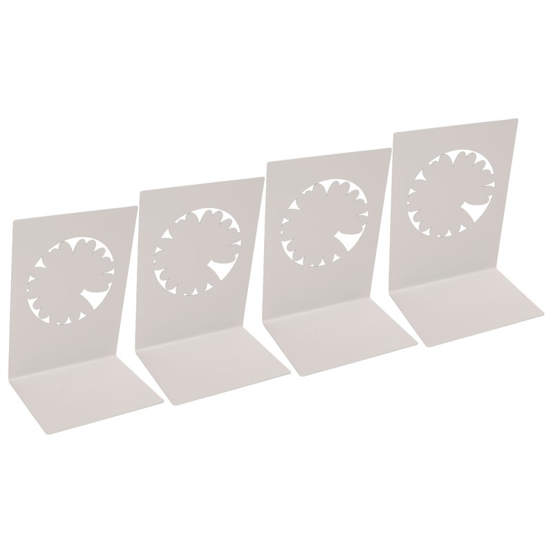 4 Pcs Metal Bookends Anti Slip Exquisite Beautiful Unique Design