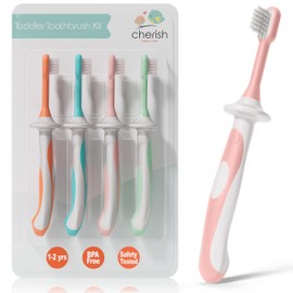 Cherish Baby Care Children's Toothbrush 1-2 Years - BPA-Free Pack of 4