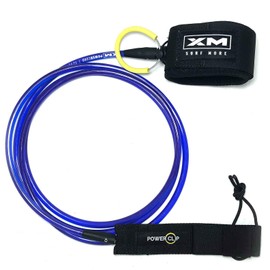 XM SURF MORE Big Wave 8ft Surfboard Leash with Power Clip Quick Release Upgrade, Cord Thickness (.313in), Key Pocket, Unbreakable Swivels, Detachable Railsaver, Made in USA