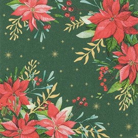 20 napkins, Christmas star according to tradition, green, winter, Christmas, table decoration, decoupage, napkin technology, 33 x 33 cm