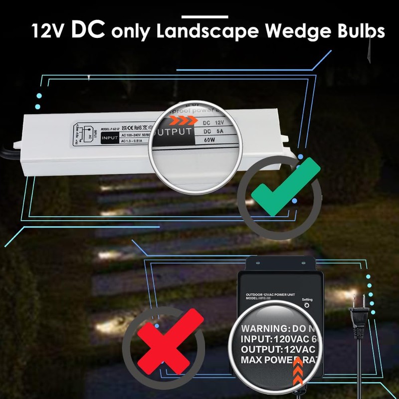 Noobibaba T10 Wedge Base LED Bulb 12V DC 1W, T5