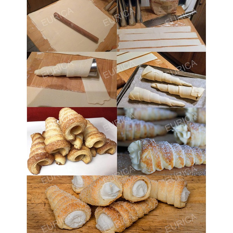 EUICAE Cream Horn Molds 5-inch Large Size Cream Horn Forms