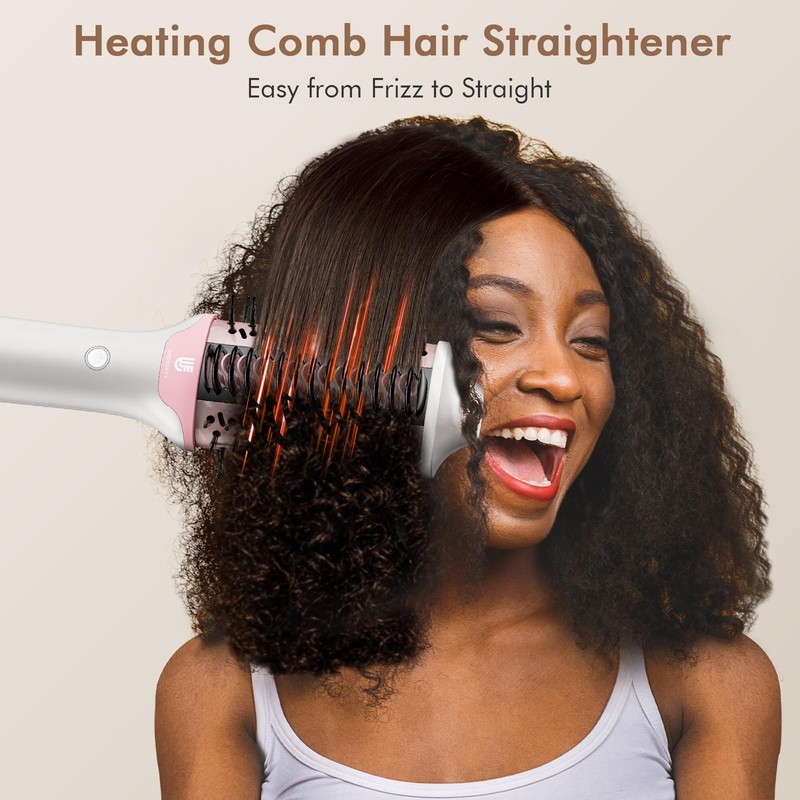 2-in-1 Blow Dryer Brush & Hair Straightener, Ionic & Ceramic