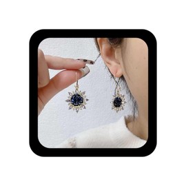 Xduargs Boho CZ Sunflower Hoop Earrings Gold Daisy Flower Drop Earring Vintage Crystal Flower Dangle Earrings Floral Blossom Hoops Earring Jewelry for Women